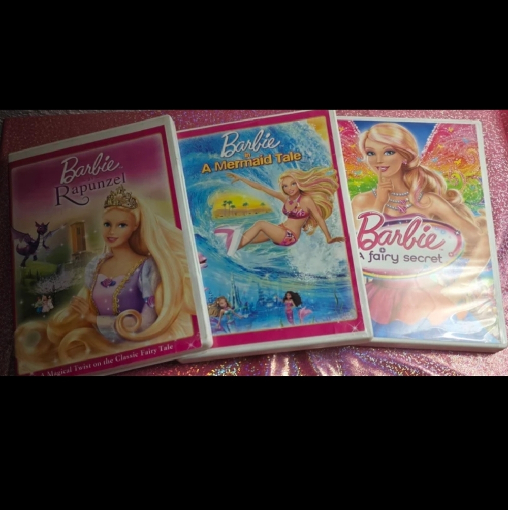Barbie DVD Lot - Rapunzel, A Mermaid Tale, A Fairy Secret!